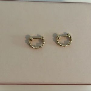 The Last Line Petite Flower Hoops - 14k yellow gold (pair)
